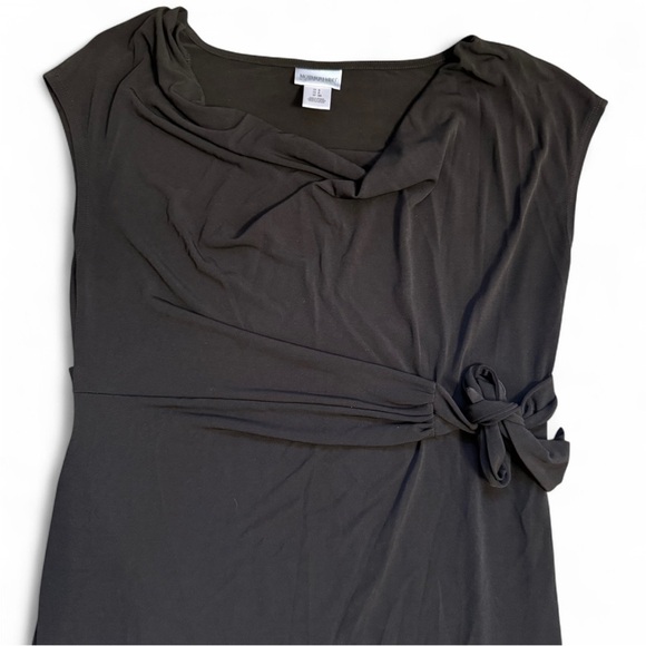 Motherhood Maternity Black Short Cap Sleeve Faux Wrap Dress Small - Picture 2 of 7